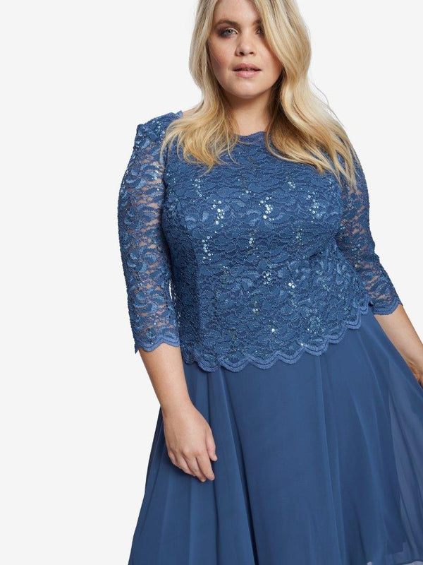 Gina Bacconi Jayne Dress With Lace Bodice And Chiffon Skirt