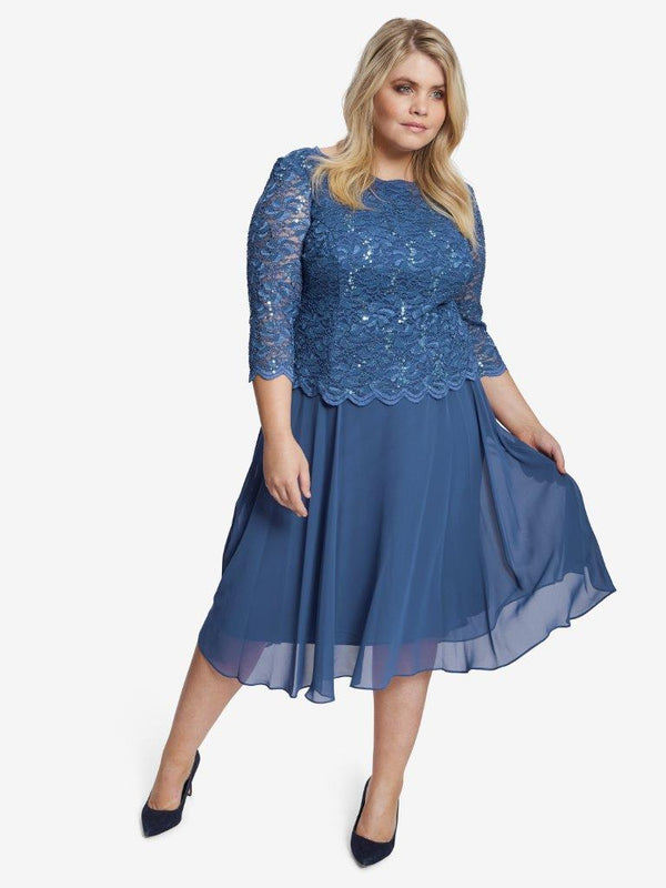 Gina Bacconi Jayne Dress With Lace Bodice And Chiffon Skirt