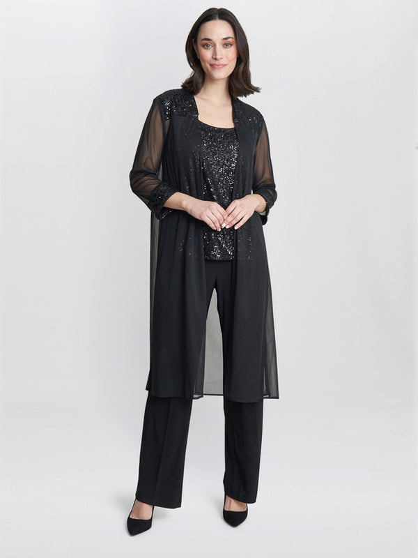 gina bacconi Jessica three piece sequin jersey trouser suit