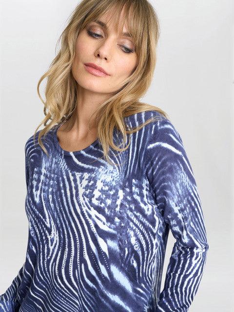 Gina Bacconi Jody Animal Stripe Jumper With Diamantes
