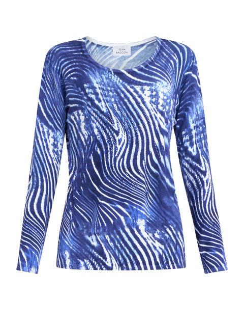 Gina Bacconi Jody Animal Stripe Jumper With Diamantes