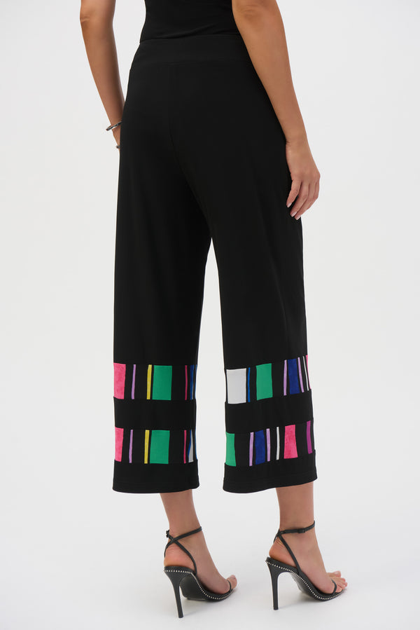 Gina Bacconi Joseph Ribkoff Silky Knit Stripe Print Culotte Pants