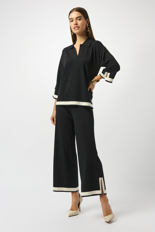 Gina Bacconi Joseph Ribkoff Sweater Knit Colour Block Culotte Pants
