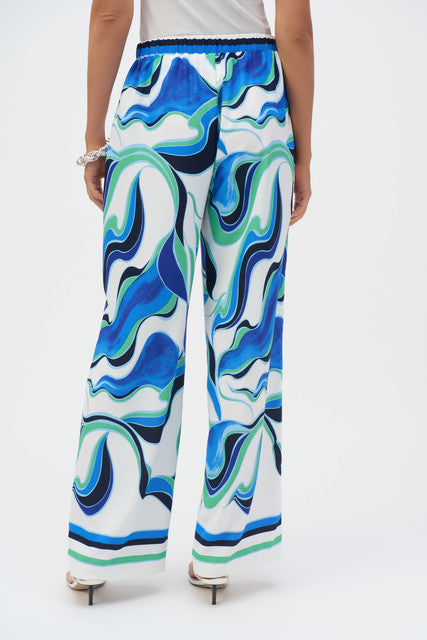Gina Bacconi Joseph Ribkoff Woven Abstract Print Wide-leg Pants