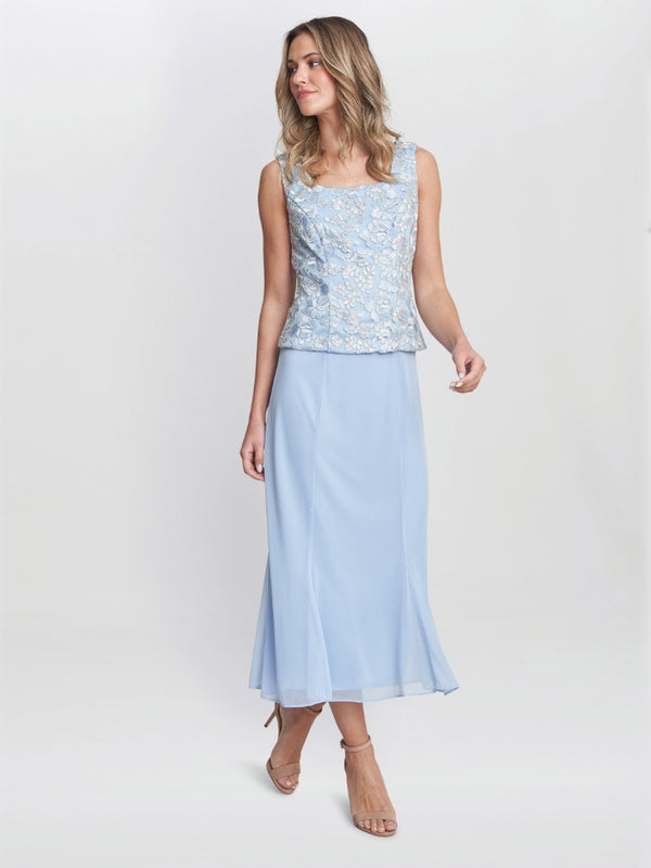 Gina Bacconi Joyce Midi Dress And Jacket With Embroidered Lace