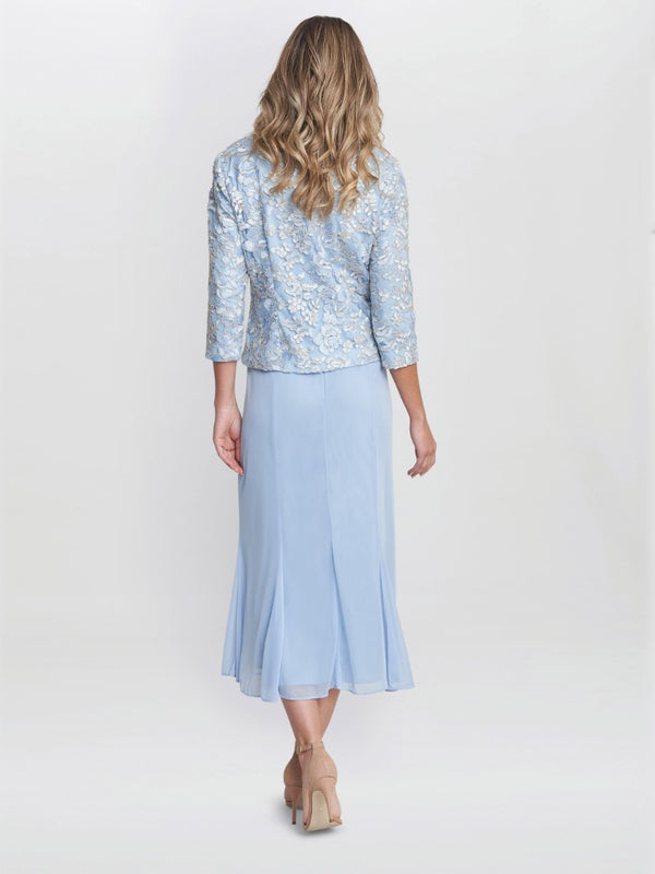 Gina Bacconi Joyce Midi Dress And Jacket With Embroidered Lace