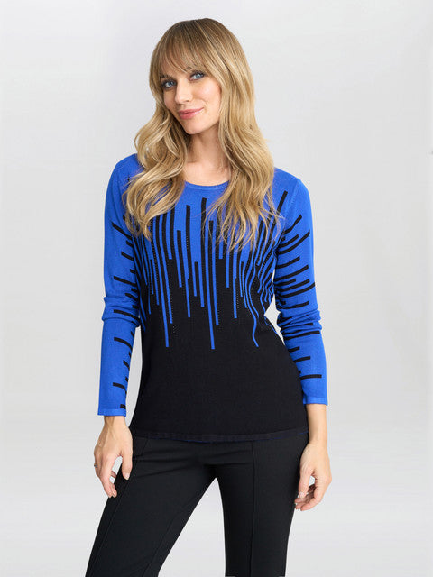 gina bacconi Kellie stripe effect jumper with diamantes