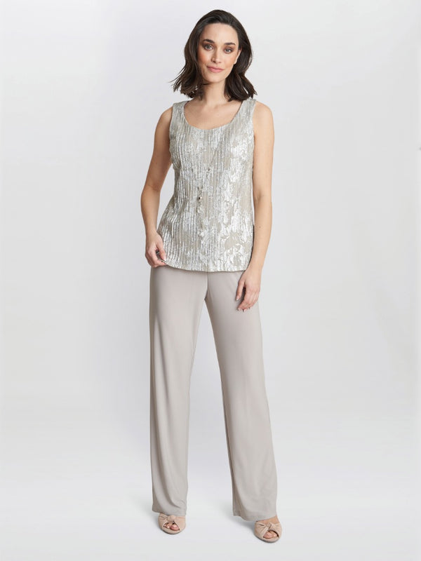 Gina Bacconi Mabel Three Piece Jacquard Trouser Suit