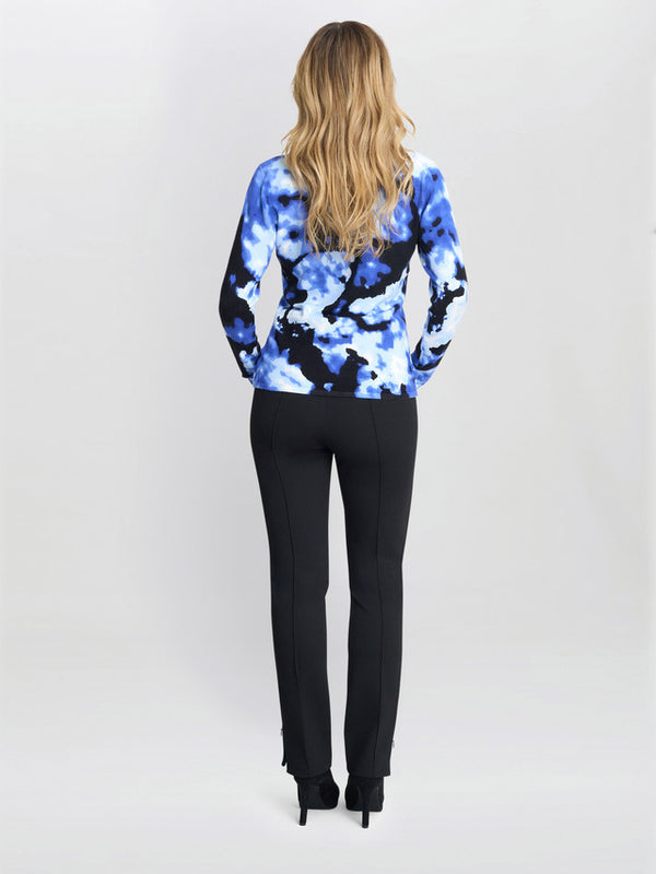Gina Bacconi Malinda Abstract Blue Tye Dye Print Jumper With Diamantes