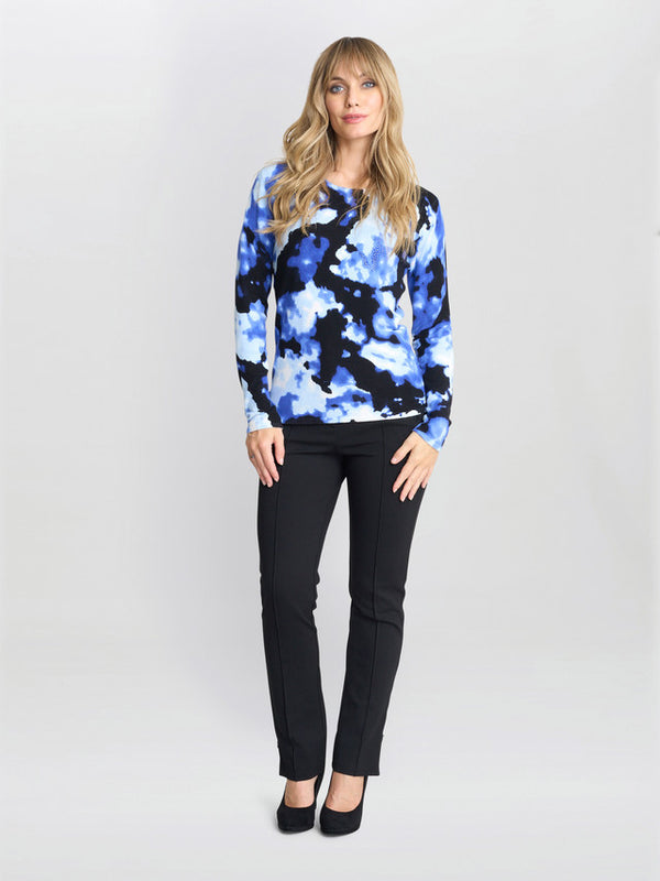 gina bacconi Malinda abstract blue tye dye print jumper with diamantes