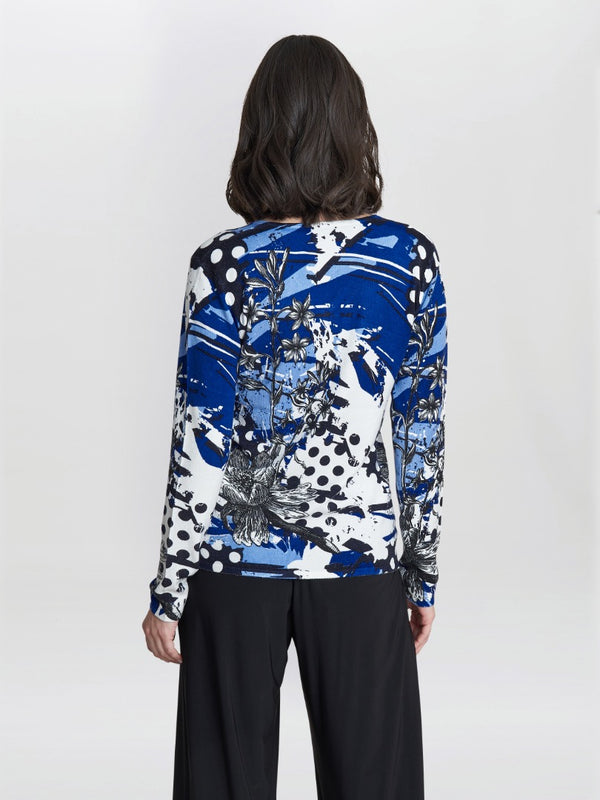 Gina Bacconi Marcella Floral Spot Print Diamante Jumper