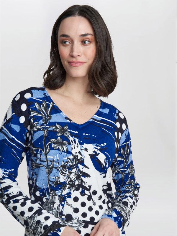 Gina Bacconi Marcella Floral Spot Print Diamante Jumper