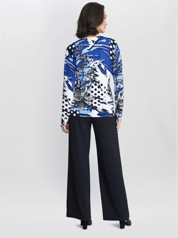 Gina Bacconi Marcella Floral Spot Print Diamante Jumper