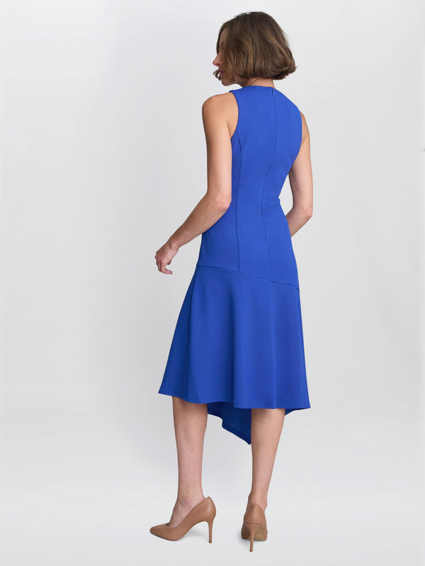 Gina Bacconi Maureen Fit And Flare Crepe Midi Dress