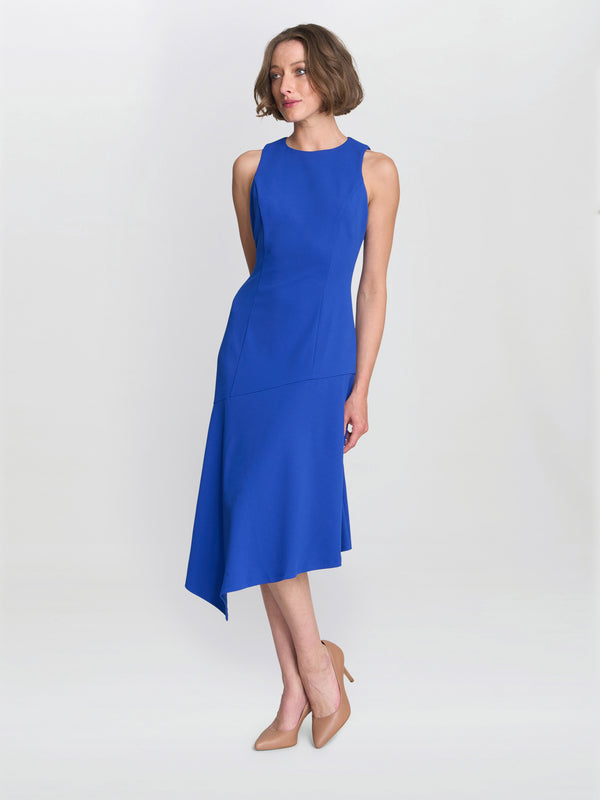 Gina Bacconi Maureen Fit And Flare Crepe Midi Dress