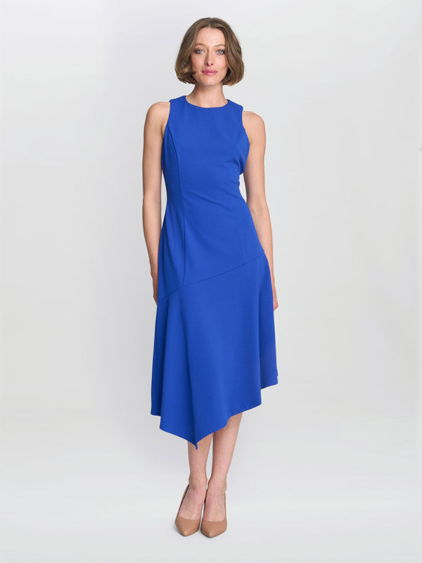 gina bacconi Maureen fit and flare crepe midi dress