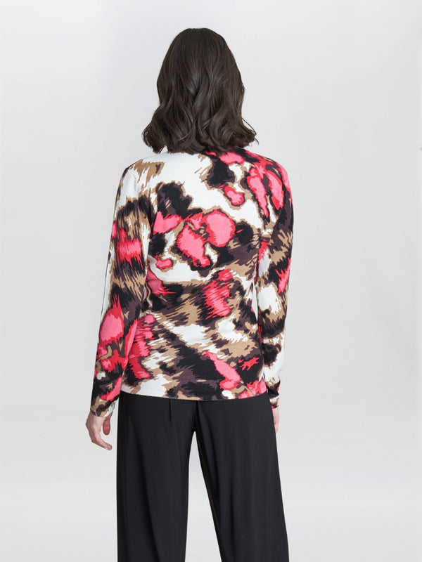 Gina Bacconi Mazie Abstract Pink Leopard Diamante Jumper
