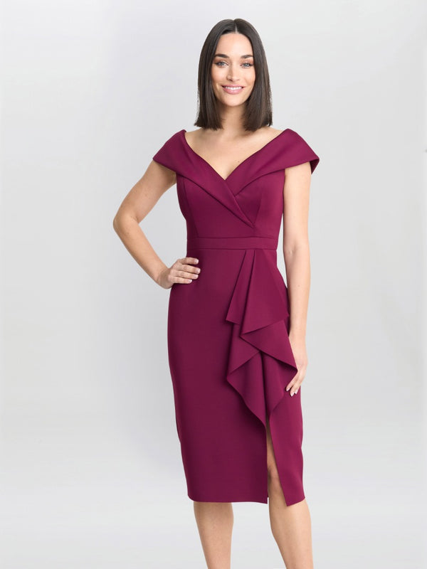 Gina Bacconi Miranda Ruffled Off The Shoulder Dress