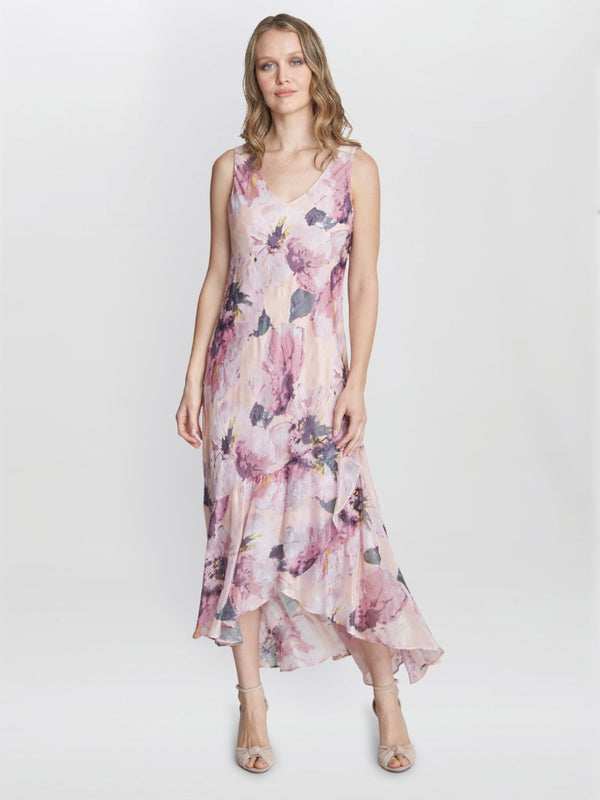 Gina Bacconi Nadia Midi Length Chiffon Printed Dress And Jacket