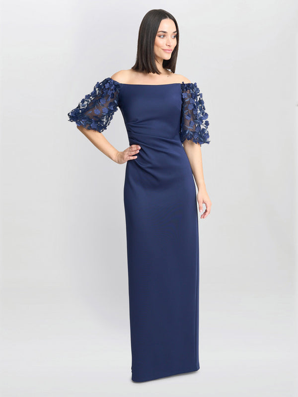 Gina Bacconi Penelope Off The Shoulder Floral Sleeve Maxi Dress