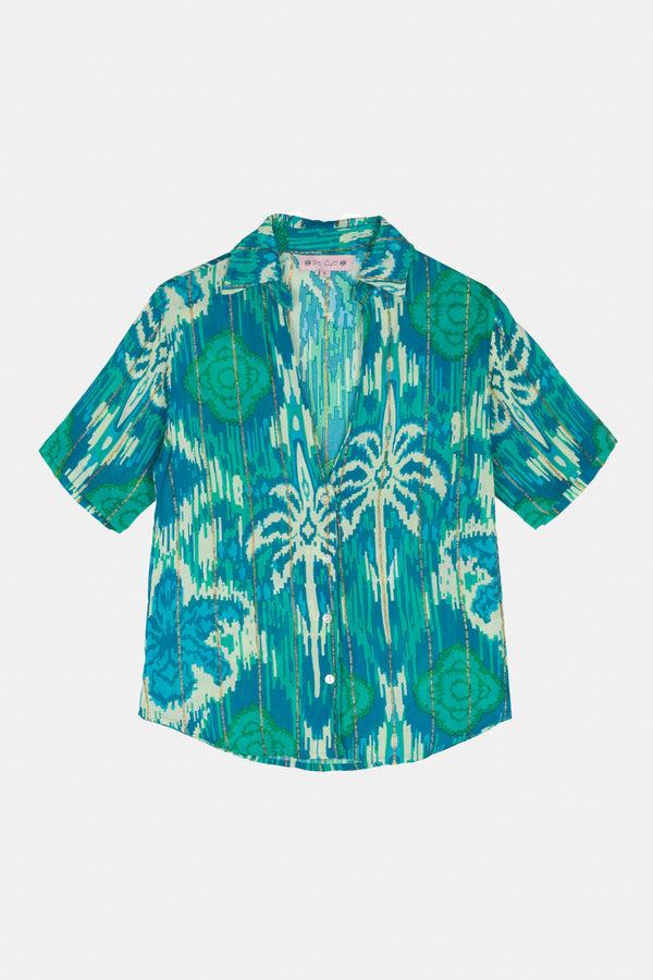 Gina Bacconi Piti Cuiti Bora Bora Aqua Shirt And Trouser Set