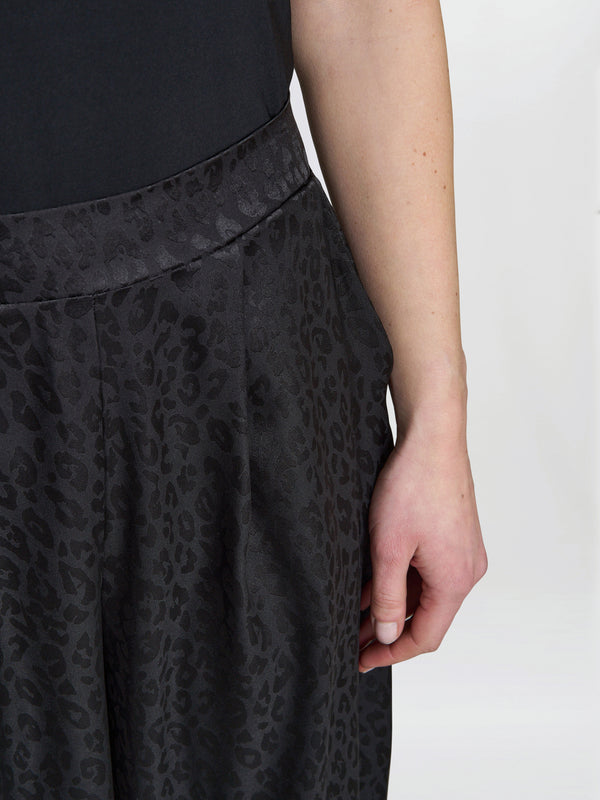 Gina Bacconi Sabine Satin Jacquard Pull On Trouser Black