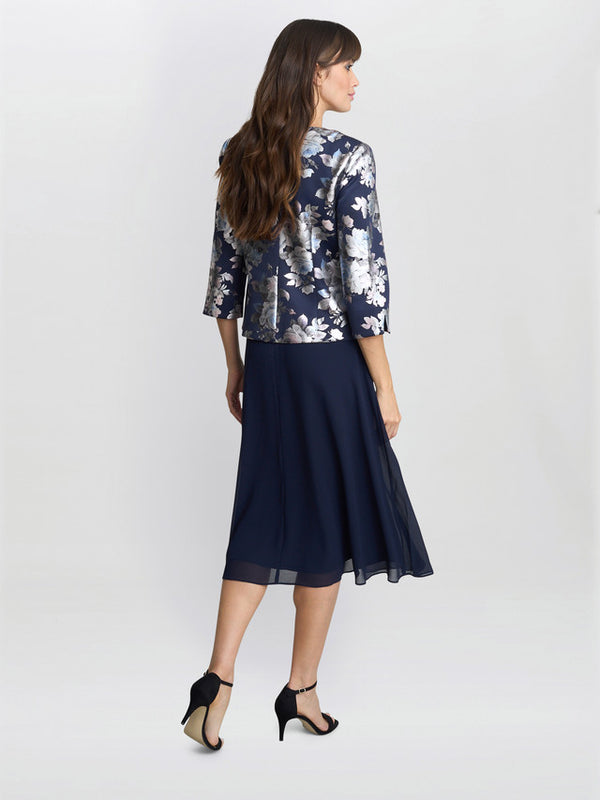 Gina Bacconi Sandra Floral Print Jacquard Jacket And Dress