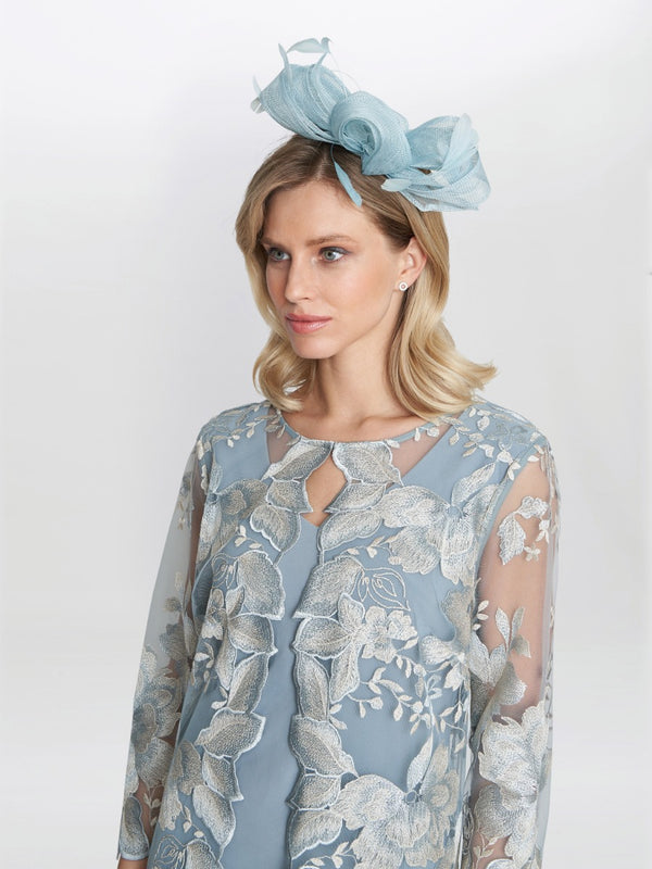 Gina Bacconi Savoy Embroidered Lace Mock Jacket With Jersey Dress ICE SAGE