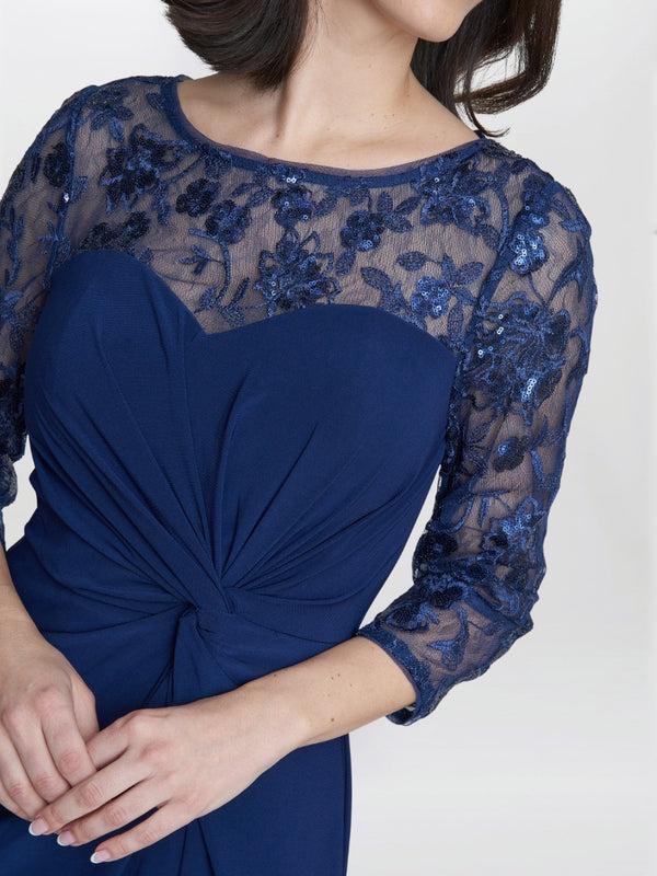 Gina Bacconi Sonia Maxi Knot Front Sweetheart Dress