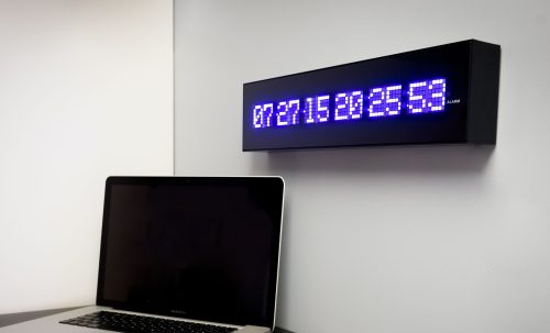 Gingko Calendar LED Wall Clock Black