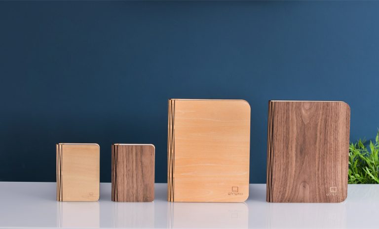Gingko Smart Book Light (Natural Wood)