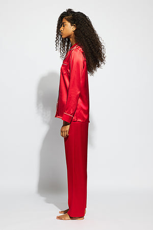 Ginia Fine Finishes Pyjama Chilli Red With Candy Pink