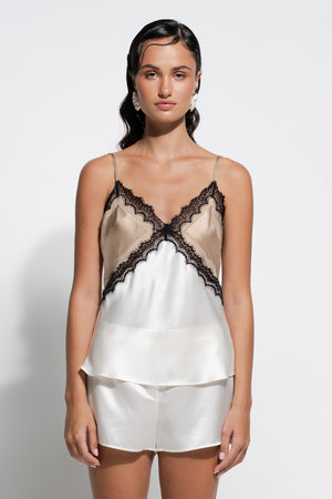 Ginia Billie Cami Gold/Cream