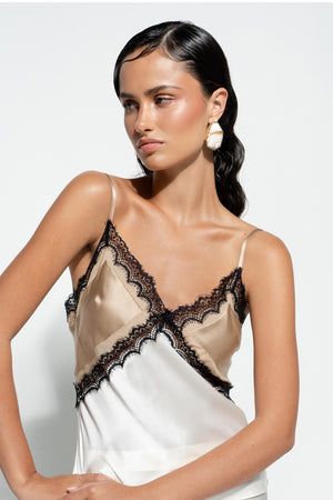 Ginia Billie Cami Gold/Cream