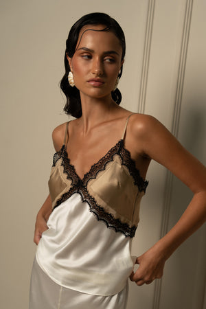 ginia Billie Cami Gold/Cream