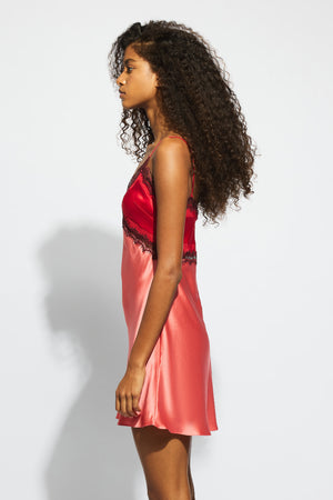 Ginia Billie Chemise Dusty Rose / Chilli Red