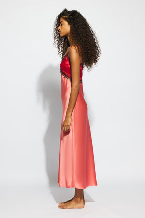 Ginia Billie Slip Dusty Rose / Chilli Red