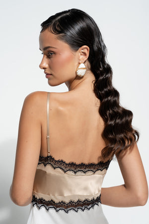 Ginia Billie Slip Gold/Cream