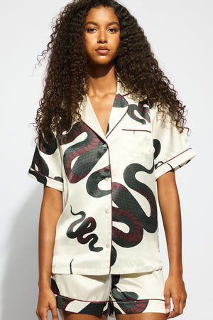 ginia Fine Finishes Short Pyjama Snake Print