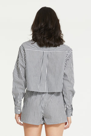 Ginia Franca Stripe Crop Shirt