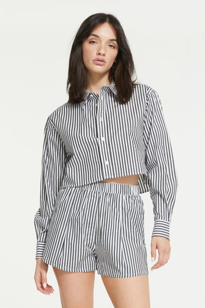 ginia Franca Stripe Crop Shirt