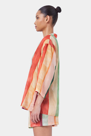 Ginia Laos Stripe Cotton Tunic Dress