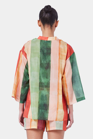 Ginia Laos Stripe Cotton Tunic Dress