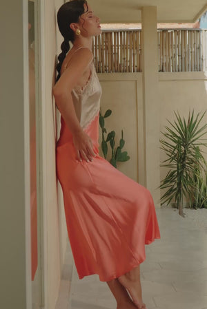 Ginia Sadie Dress Coral/Almond