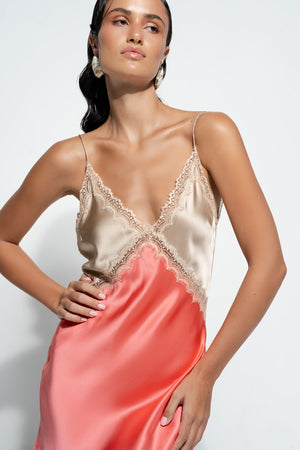 Ginia Sadie Dress Coral/Almond