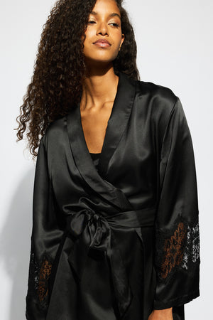 Ginia Siena Robe Black