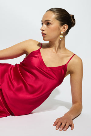 Ginia Silk French Knicker Ruby