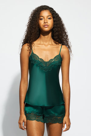 ginia Silk Lace Cami Emerald