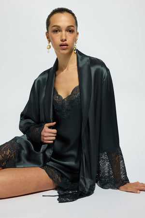 Ginia Silk Lace Robe