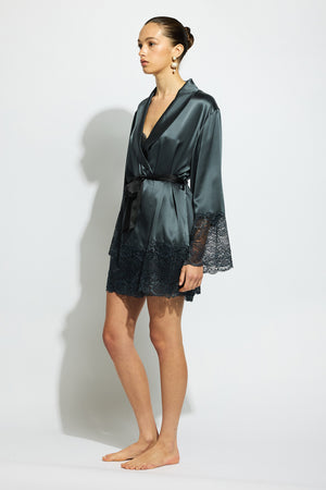 Ginia Silk Lace Robe